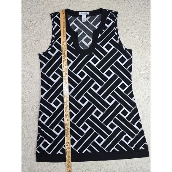 White House Black Market WHBM Black White Geometric Sleeveless Dress Size XL - Picture 2 of 8